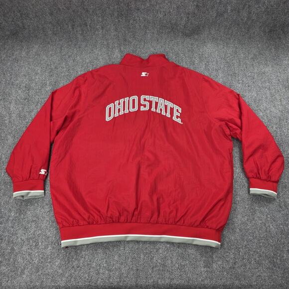 Ohio State Buckeyes Jacket Mens 4XL Red NCAA Football Starter 1/4 Zip Pullover - Picture 4 of 16